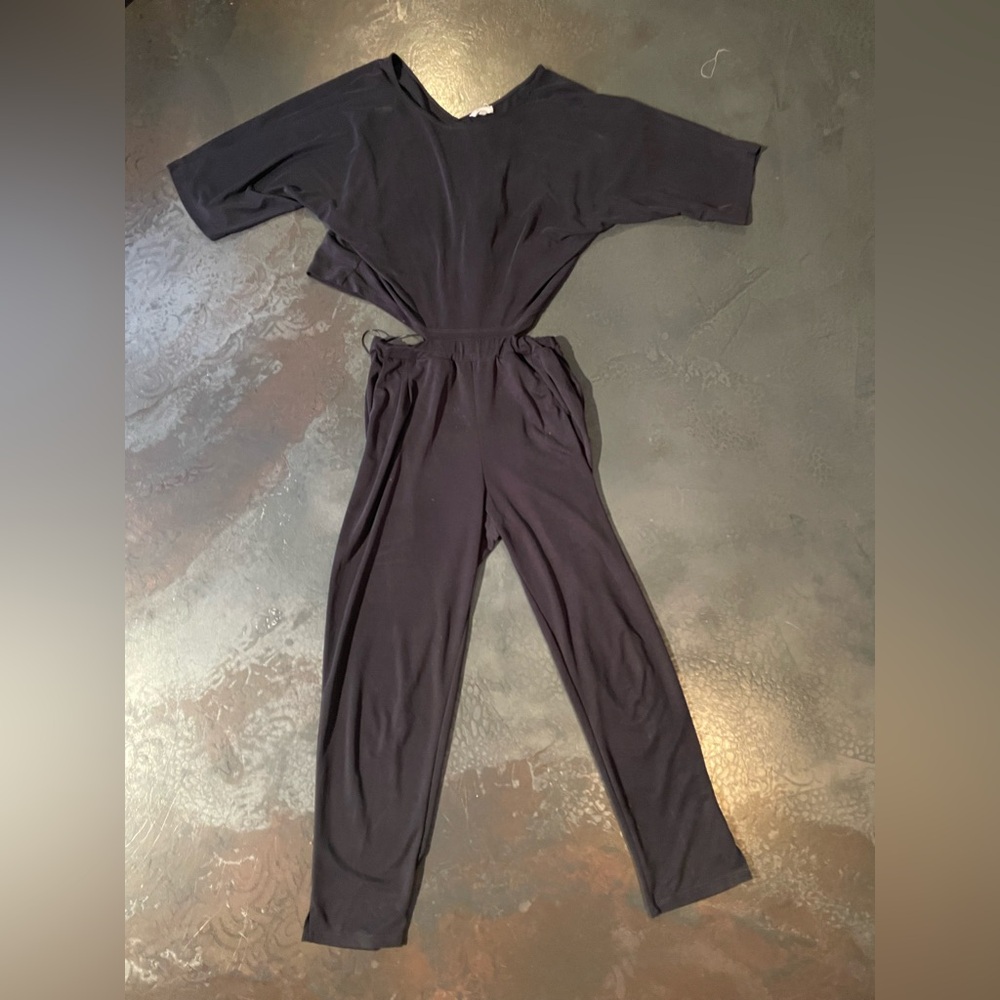 Women’s Black Cutout Waist Jumpsuit